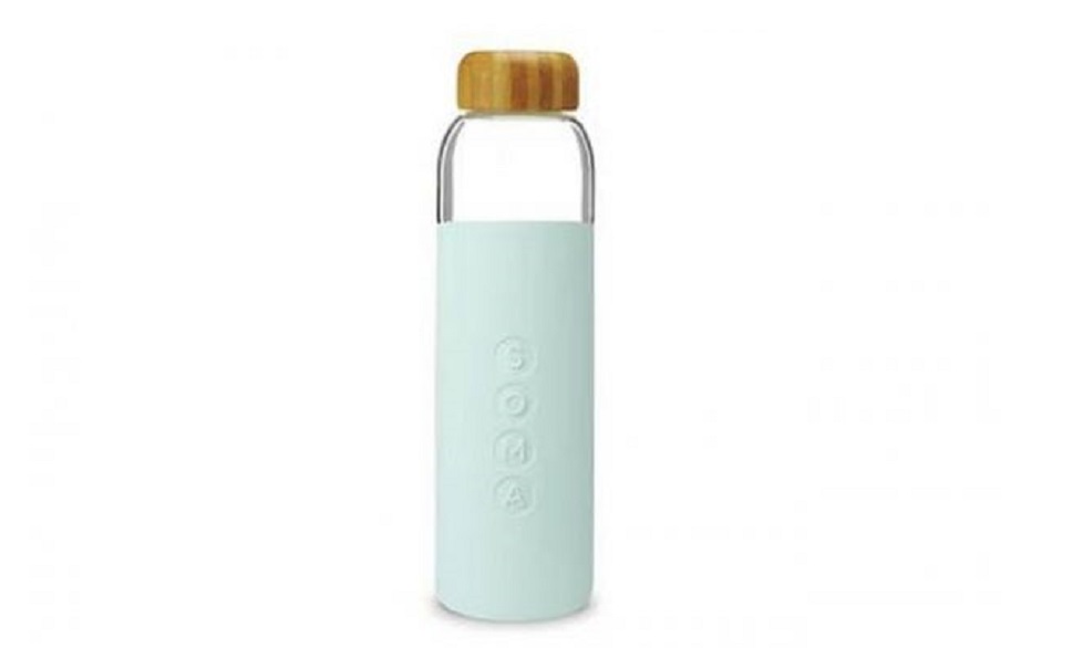 glass water bottles with bamboo lids