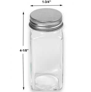 square 4oz glass spice jar