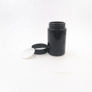 Black round cosmetic crea glass sotorage jars