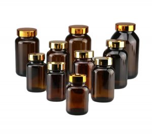 amber capsule glass jars