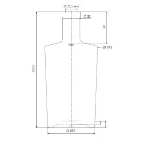 mold drawing for liquor bottles