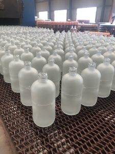 frosted boston round bottles