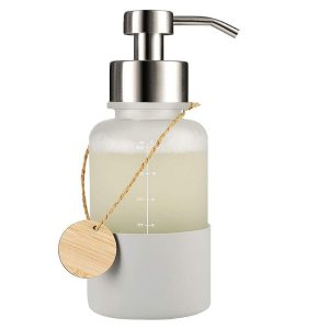 liquid soap jar with sleeve