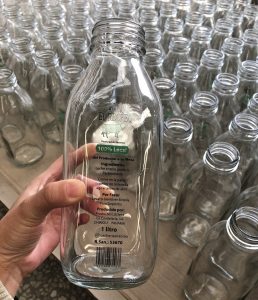 1L square milk bottle with printing