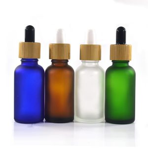 essential oil bottles in different colors