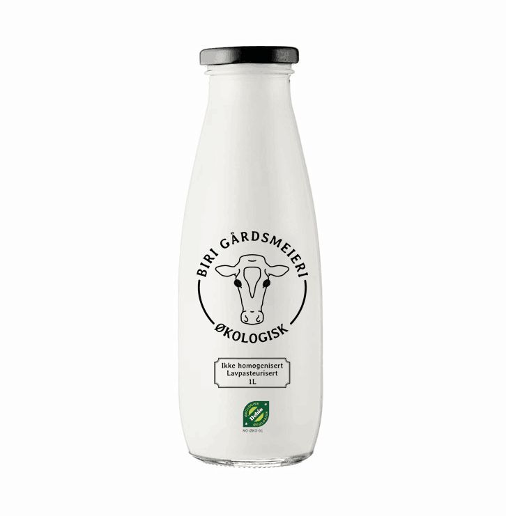 milk bottle with print logo