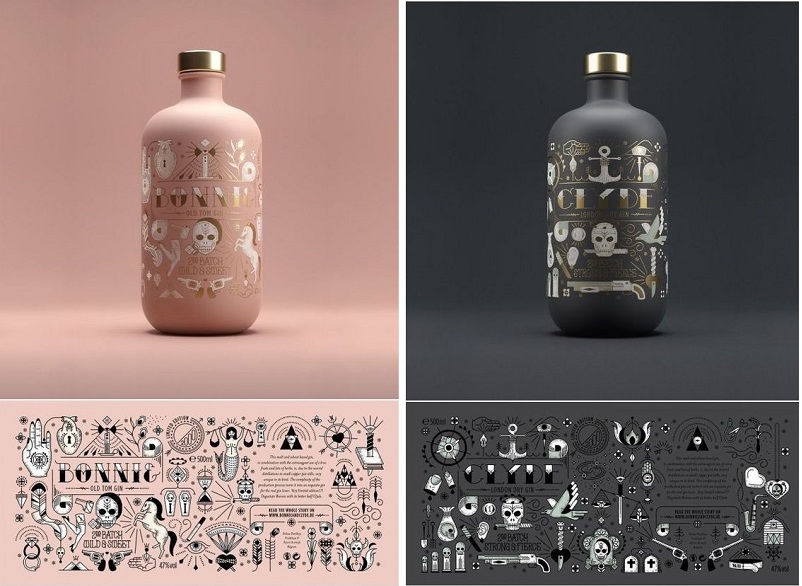 custom designed glass bottles with pattern