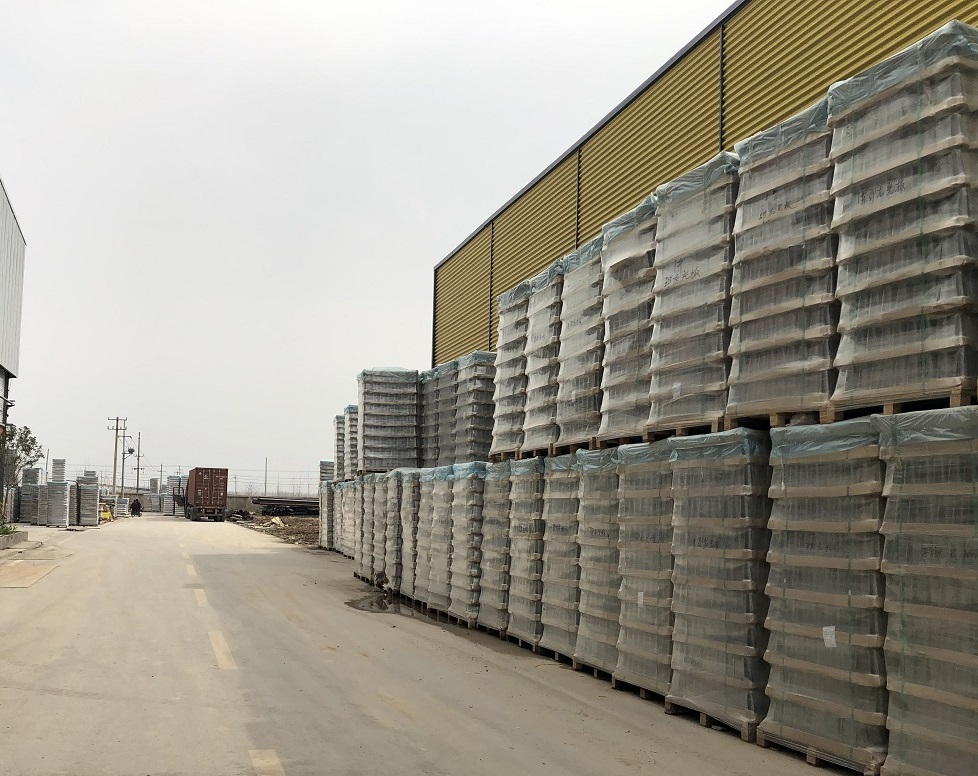 glass bottles in pallets ready for delivery