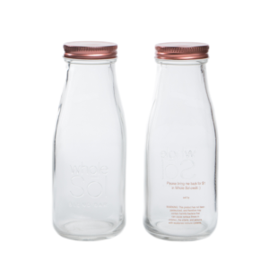 12oz custom milk glass bottle with embossed logo