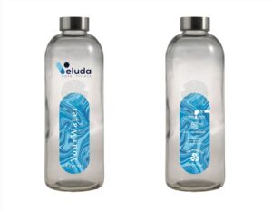custom water glass bottle with logo
