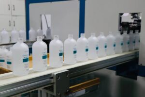 juice bottle logo printing on the line
