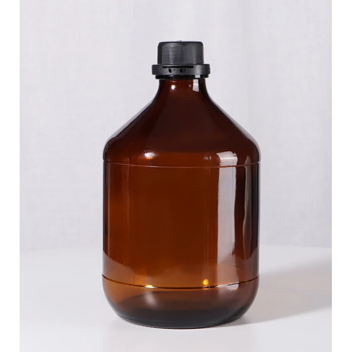 2500 ml Amber Glass Chemical Bottle with Locking Cap - Image 2