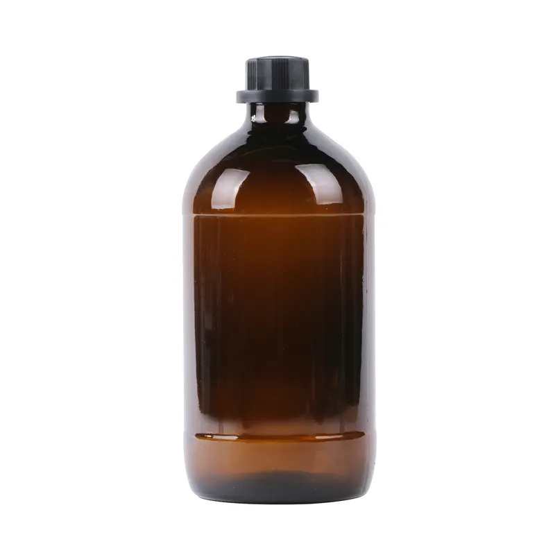 2500ml amber glass chemical bottle with locking cap - tall - 13.1cm diameter 29.1cm height