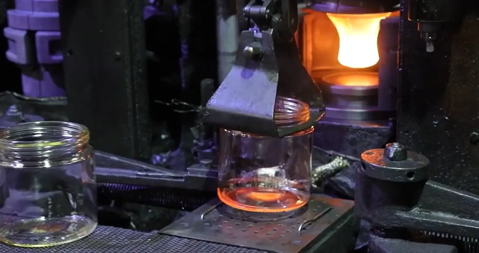 Glass jar manufacturer production line making custom glass jars