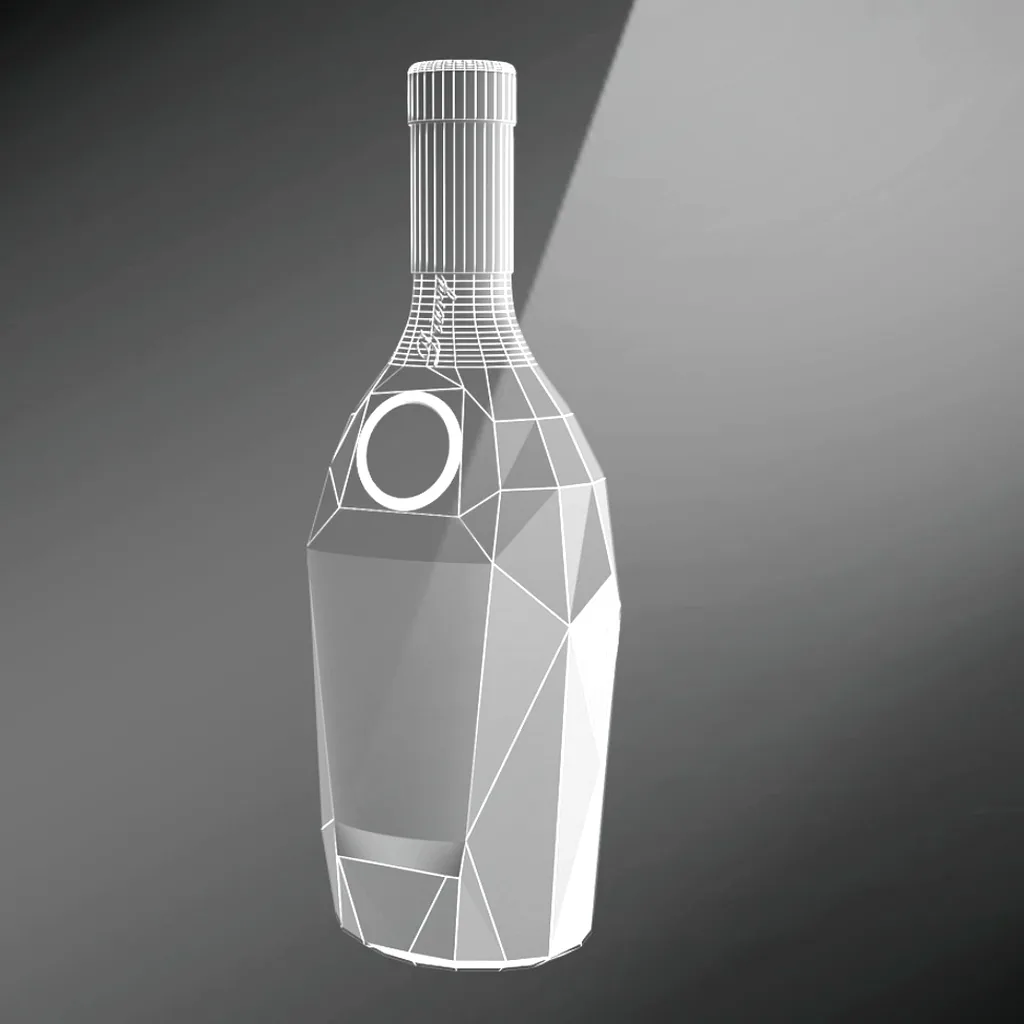 3D wireframe model for custom glass bottle design